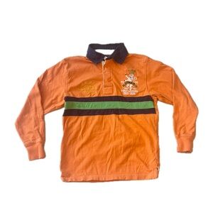Polo Ralph Lauren Sz M (8) Boys Rugby Shirt Long-Sleeve Orange
